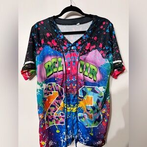 Men’s Bel Air 90s 23 Paint Ball Button Down Shirt Size Medium